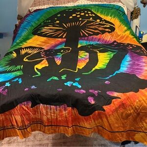 Colorful Mushroom Tapestry